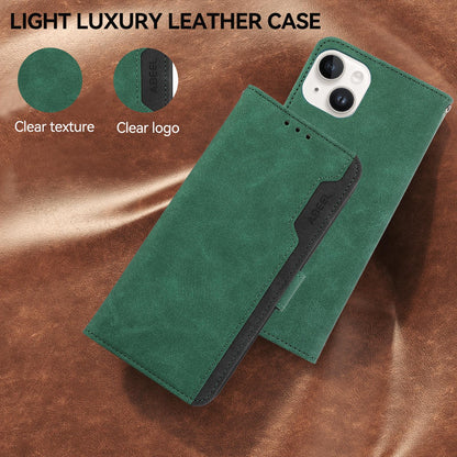 For Redmi K90 Pro Max/Poco F8 Ultra ABEEL Color Block Magnetic RFID Leather Phone Case(Green-Black)