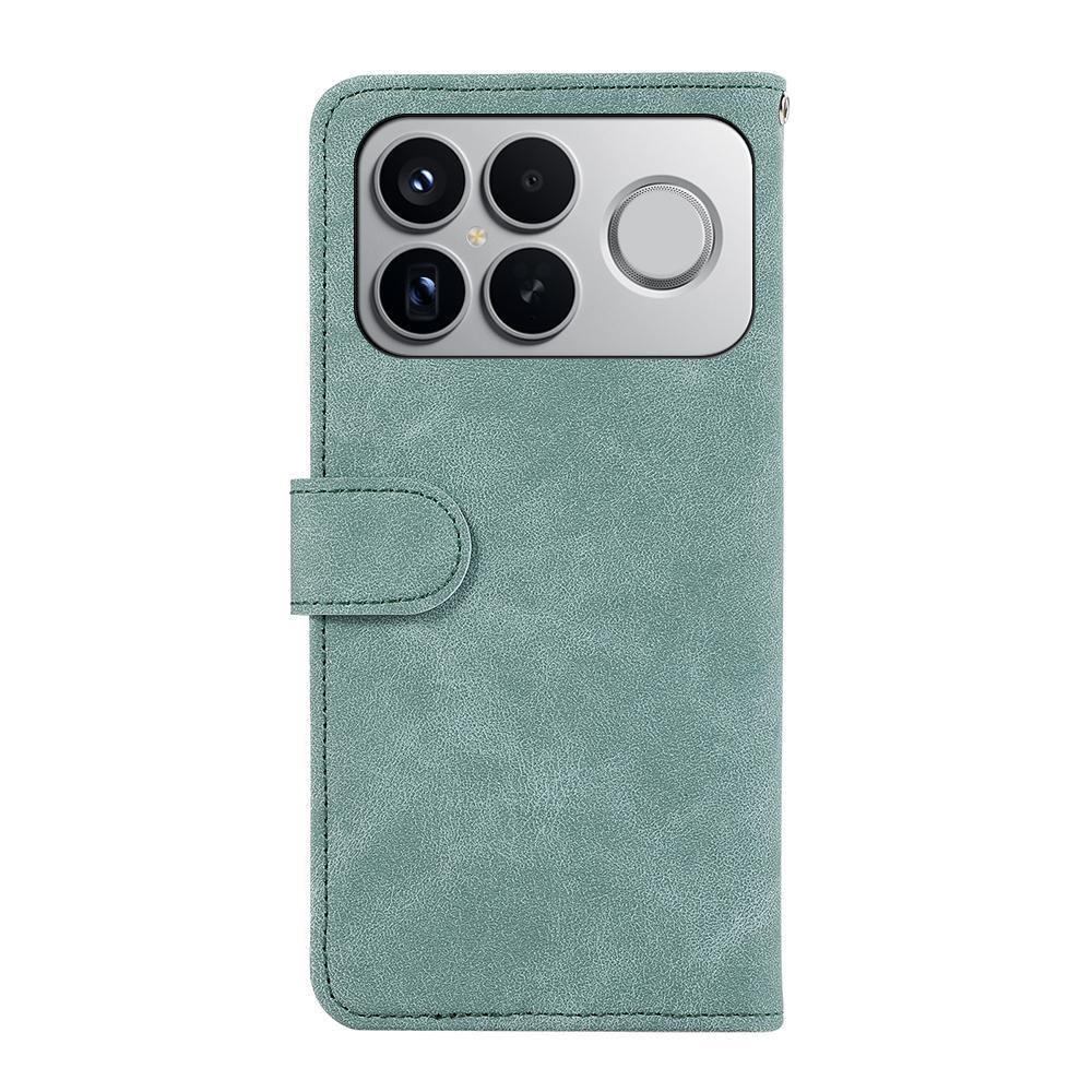 For Redmi K90 Pro Max/Poco F8 Ultra ABEEL Color Block Magnetic RFID Leather Phone Case(Cyan-Pink)