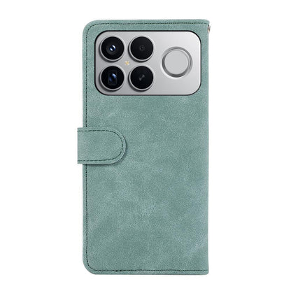 For Redmi K90 Pro Max/Poco F8 Ultra ABEEL Color Block Magnetic RFID Leather Phone Case(Cyan-Pink)