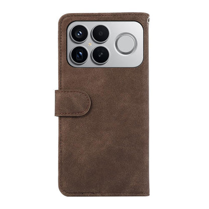 For Redmi K90 Pro Max/Poco F8 Ultra ABEEL Color Block Magnetic RFID Leather Phone Case(Brown-Blue)