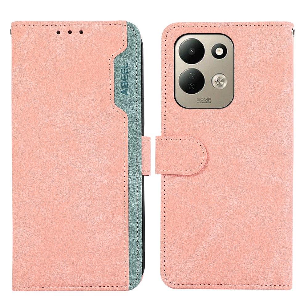 For Redmi 17 5G / 4G Global 170mm ABEEL Color Block Magnetic RFID Leather Phone Case - Pink-Cyan - EDA007073223A