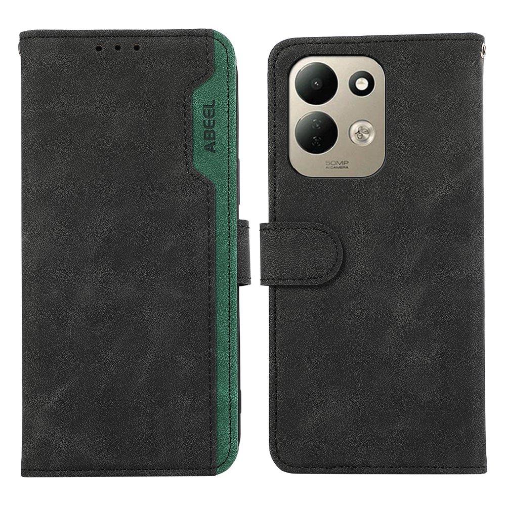 For Redmi 17 5G / 4G Global 170mm ABEEL Color Block Magnetic RFID Leather Phone Case - Black-Green - EDA007073223B