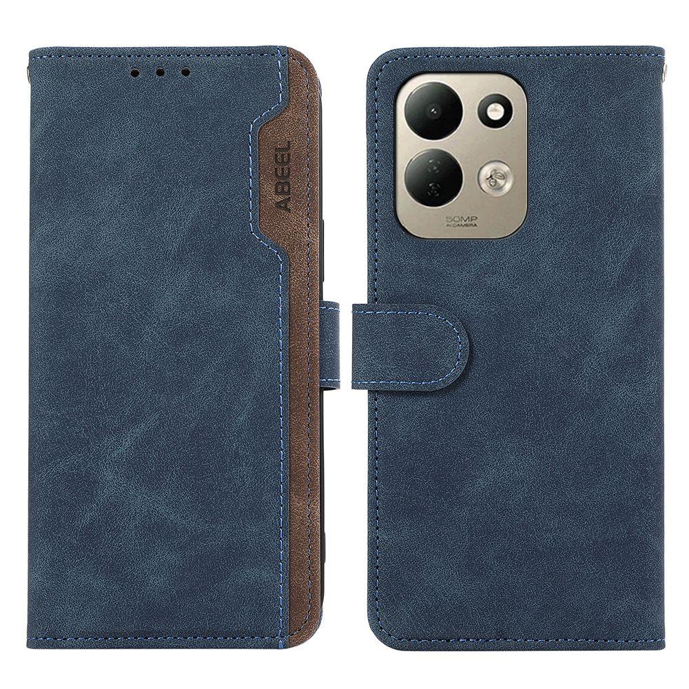 For Redmi 17 5G / 4G Global 170mm ABEEL Color Block Magnetic RFID Leather Phone Case - Blue-Brown - EDA007073223C
