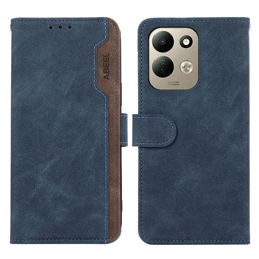 For Redmi 17 5G / 4G Global 170mm ABEEL Color Block Magnetic RFID Leather Phone Case - Blue-Brown - EDA007073223C