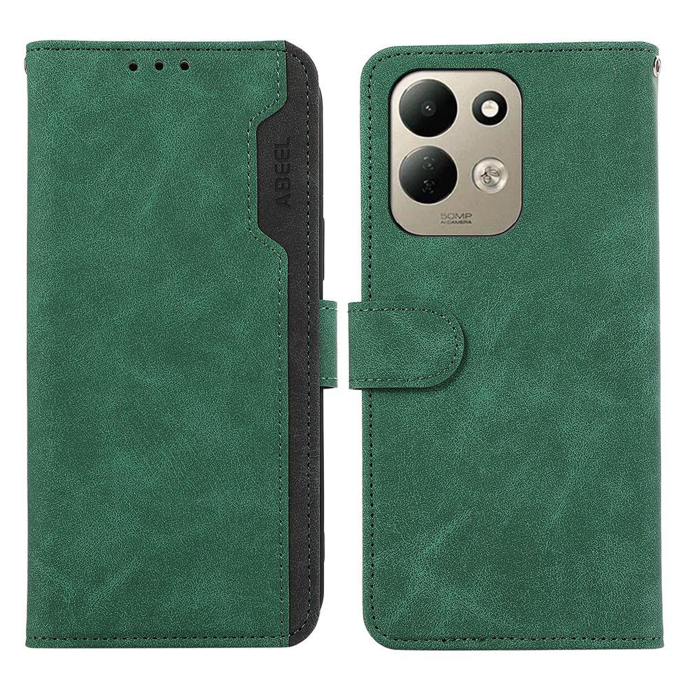 For Redmi 17 5G / 4G Global 170mm ABEEL Color Block Magnetic RFID Leather Phone Case - Green-Black - EDA007073223D
