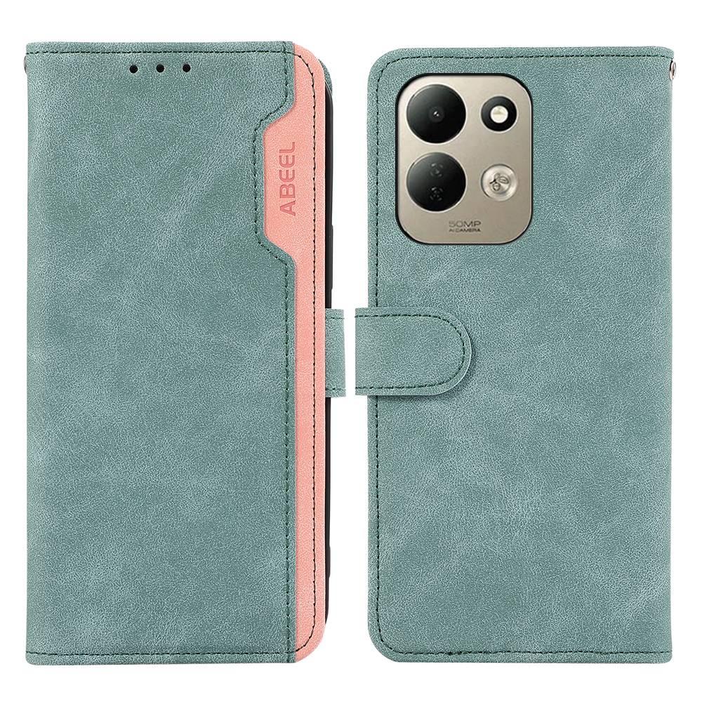 For Redmi 17 5G / 4G Global 170mm ABEEL Color Block Magnetic RFID Leather Phone Case - Cyan-Pink - EDA007073223E