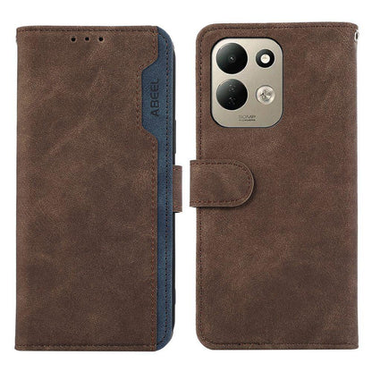 For Redmi 17 5G / 4G Global 170mm ABEEL Color Block Magnetic RFID Leather Phone Case - Brown-Blue - EDA007073223F