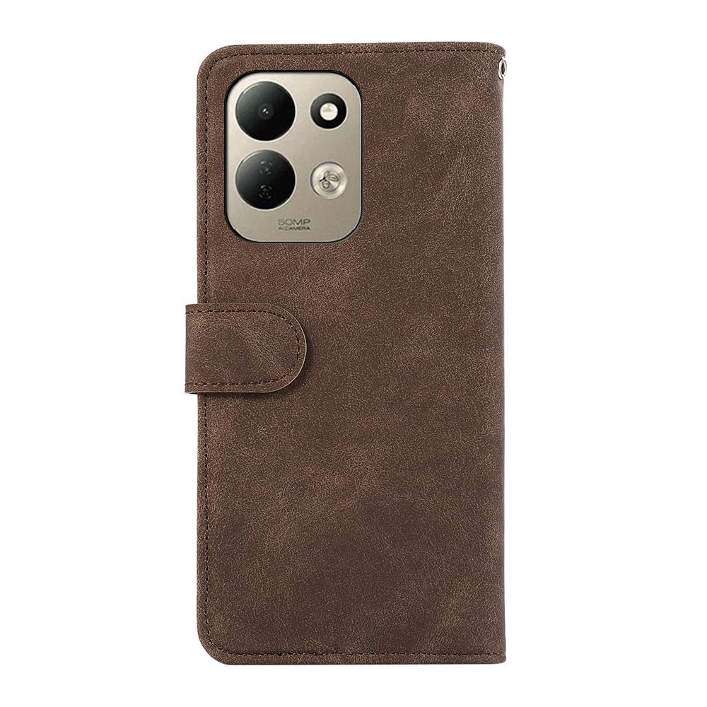 For Redmi 17 5G / 4G Global 170mm ABEEL Color Block Magnetic RFID Leather Phone Case - Brown-Blue - EDA007073223F