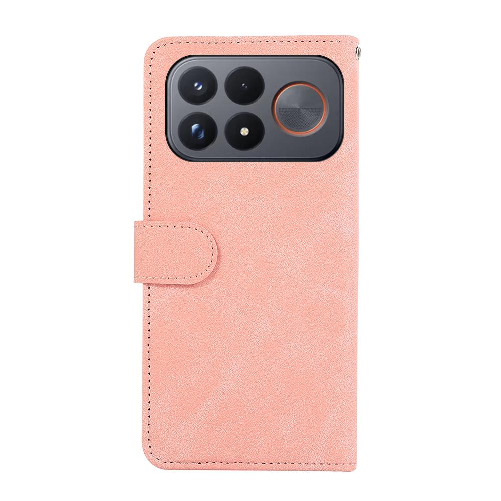 For Redmi K100 Pro Max/Poco F9 Ultra 5G ABEEL Color Block Magnetic RFID Leather Phone Case - Pink-Cyan - EDA007073225A