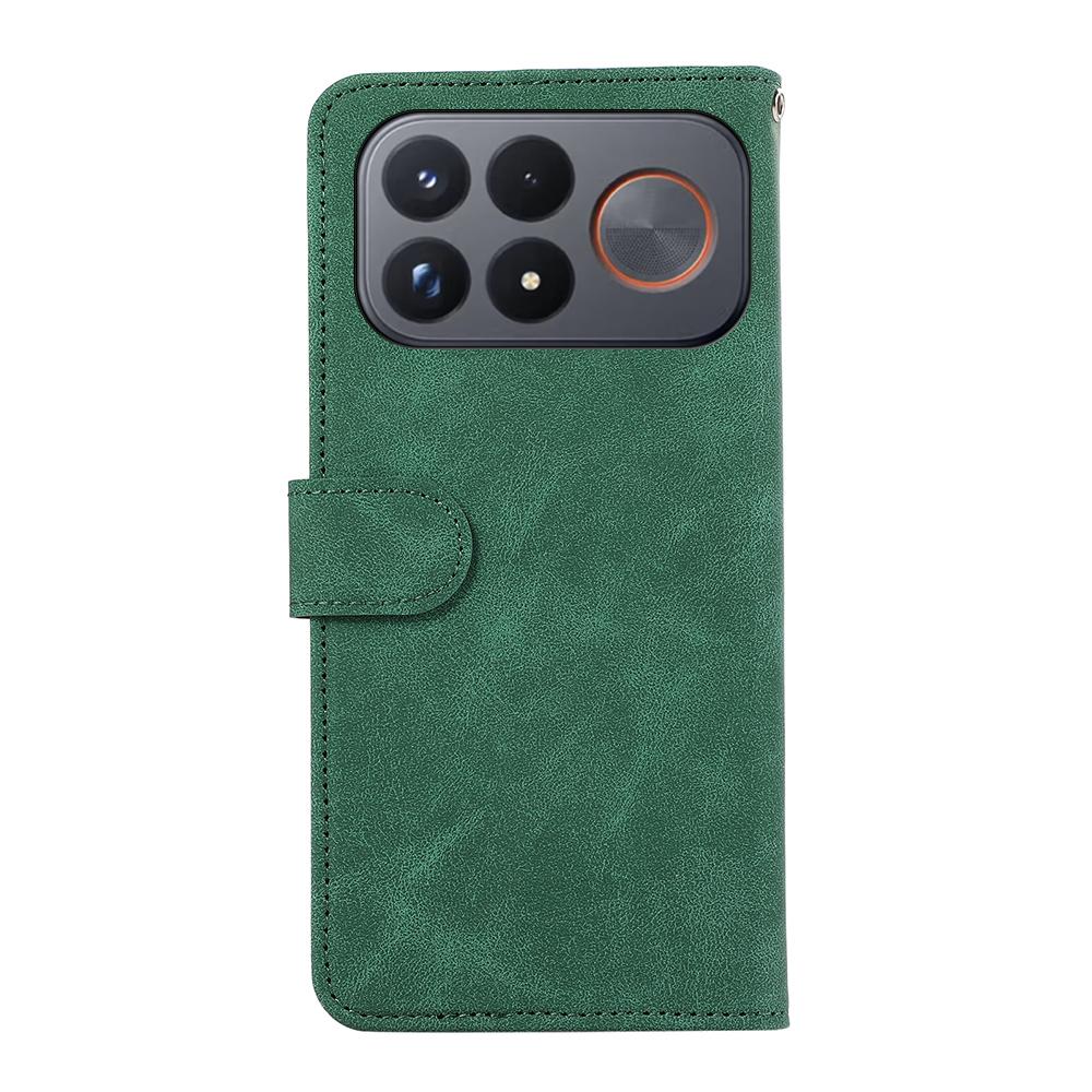 For Redmi K100 Pro Max/Poco F9 Ultra 5G ABEEL Color Block Magnetic RFID Leather Phone Case - Green-Black - EDA007073225D