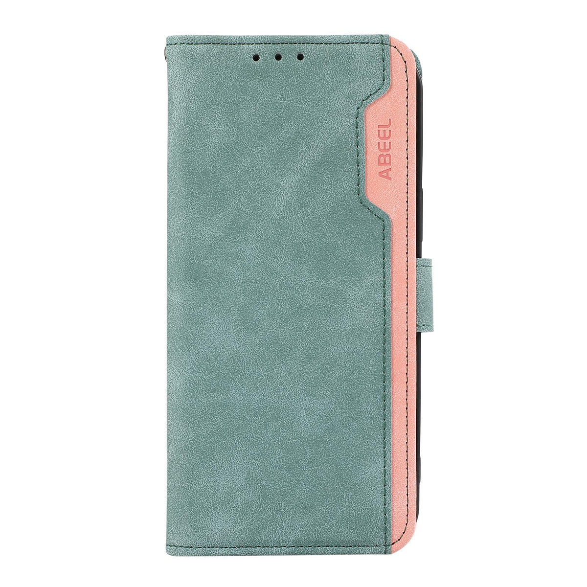 For Redmi K100 Pro Max/Poco F9 Ultra 5G ABEEL Color Block Magnetic RFID Leather Phone Case - Cyan-Pink - EDA007073225E