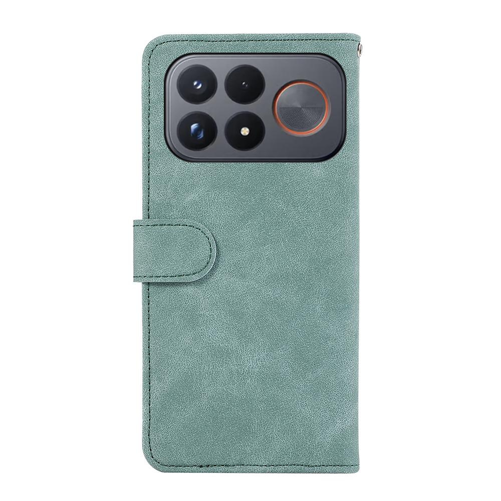 For Redmi K100 Pro Max/Poco F9 Ultra 5G ABEEL Color Block Magnetic RFID Leather Phone Case - Cyan-Pink - EDA007073225E