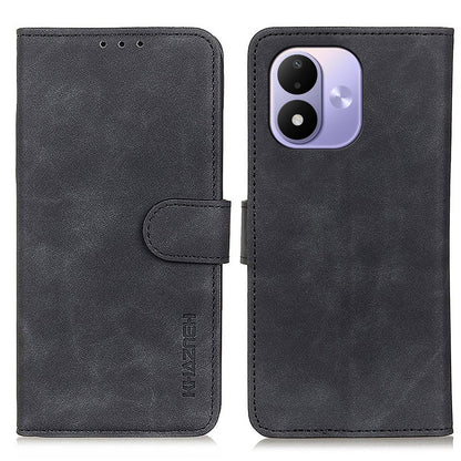 For Redmi Note 17 5G/4G Global 169.7mm KHAZNEH Retro Texture Flip Leather Phone Case - Black - EDA007073326A