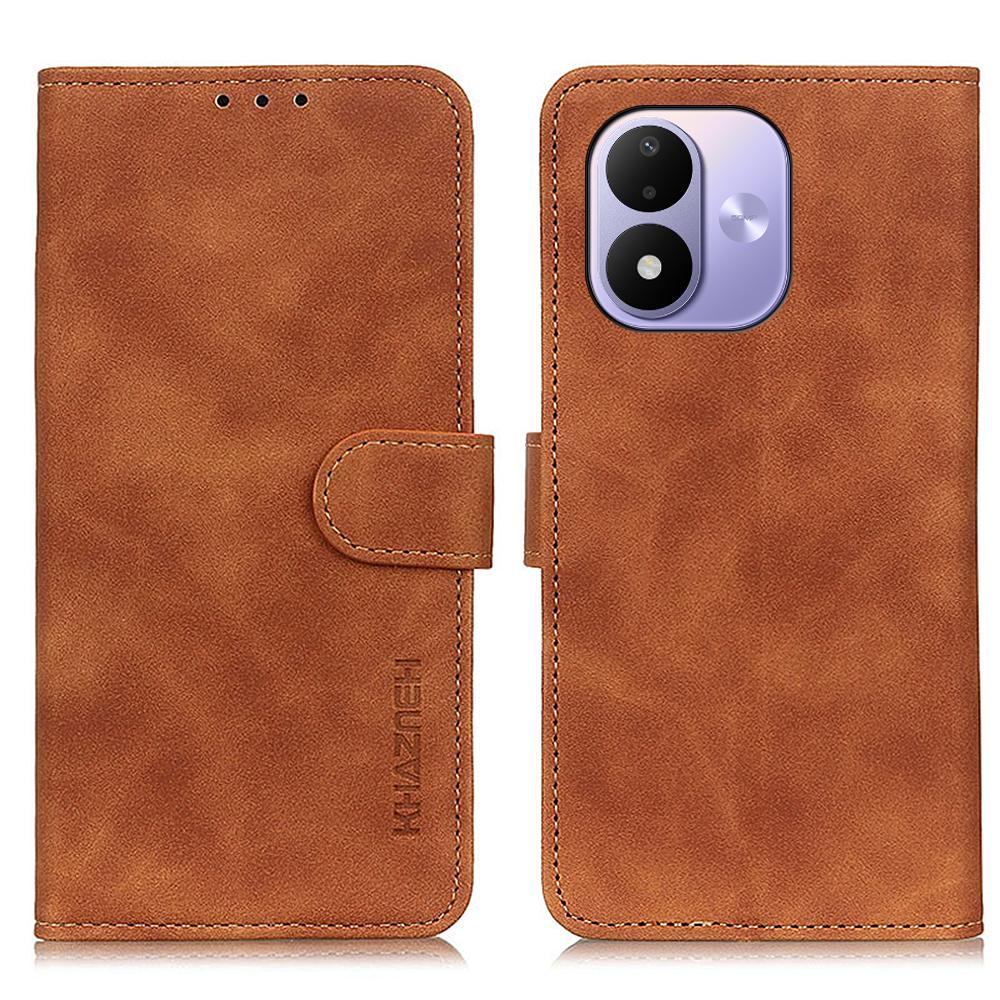 For Redmi Note 17 5G/4G Global 169.7mm KHAZNEH Retro Texture Flip Leather Phone Case - Brown - EDA007073326D