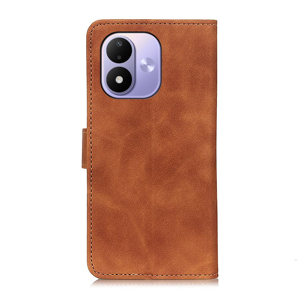 For Redmi Note 17 5G/4G Global 169.7mm KHAZNEH Retro Texture Flip Leather Phone Case - Brown - EDA007073326D