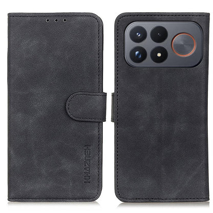 For Redmi K100 Pro Max/Poco F9 Ultra 5G KHAZNEH Retro Texture Flip Leather Phone Case - Black - EDA007073328A