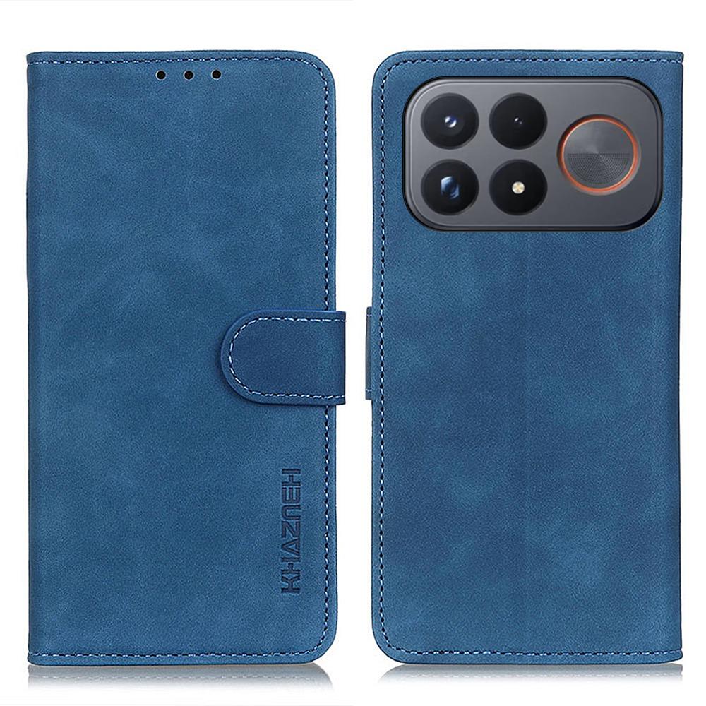 For Redmi K100 Pro Max/Poco F9 Ultra 5G KHAZNEH Retro Texture Flip Leather Phone Case - Blue - EDA007073328C