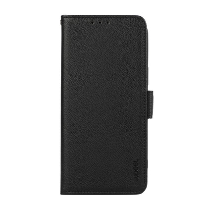 For Redmi K90 Pro Max/Poco F8 Ultra ABEEL Side-Magnetic Litchi Pattern Leather RFID Phone Case(Black)