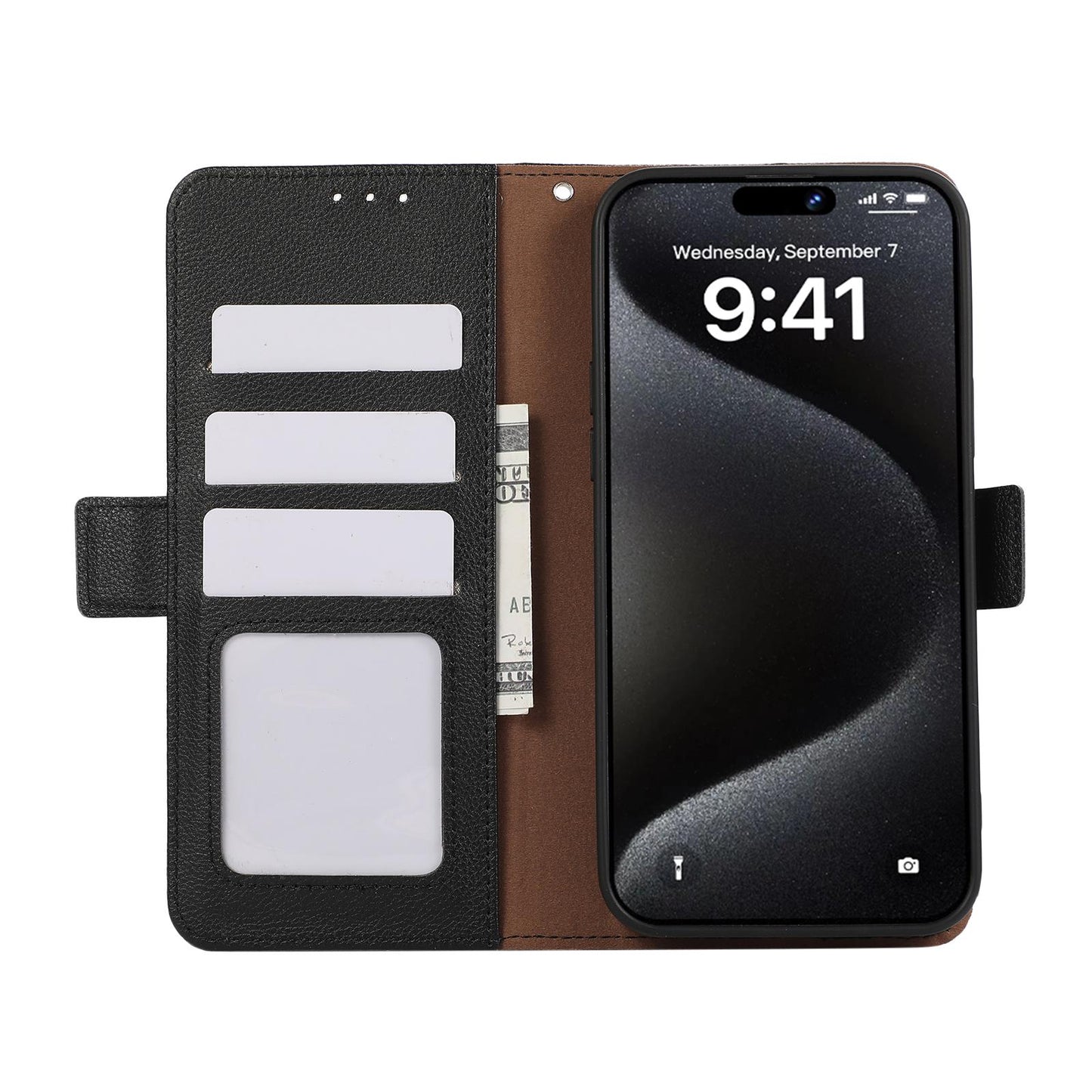 For Redmi K90 Pro Max/Poco F8 Ultra ABEEL Side-Magnetic Litchi Pattern Leather RFID Phone Case(Black)
