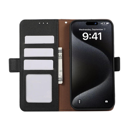 For Redmi K90 Pro Max/Poco F8 Ultra ABEEL Side-Magnetic Litchi Pattern Leather RFID Phone Case(Black)