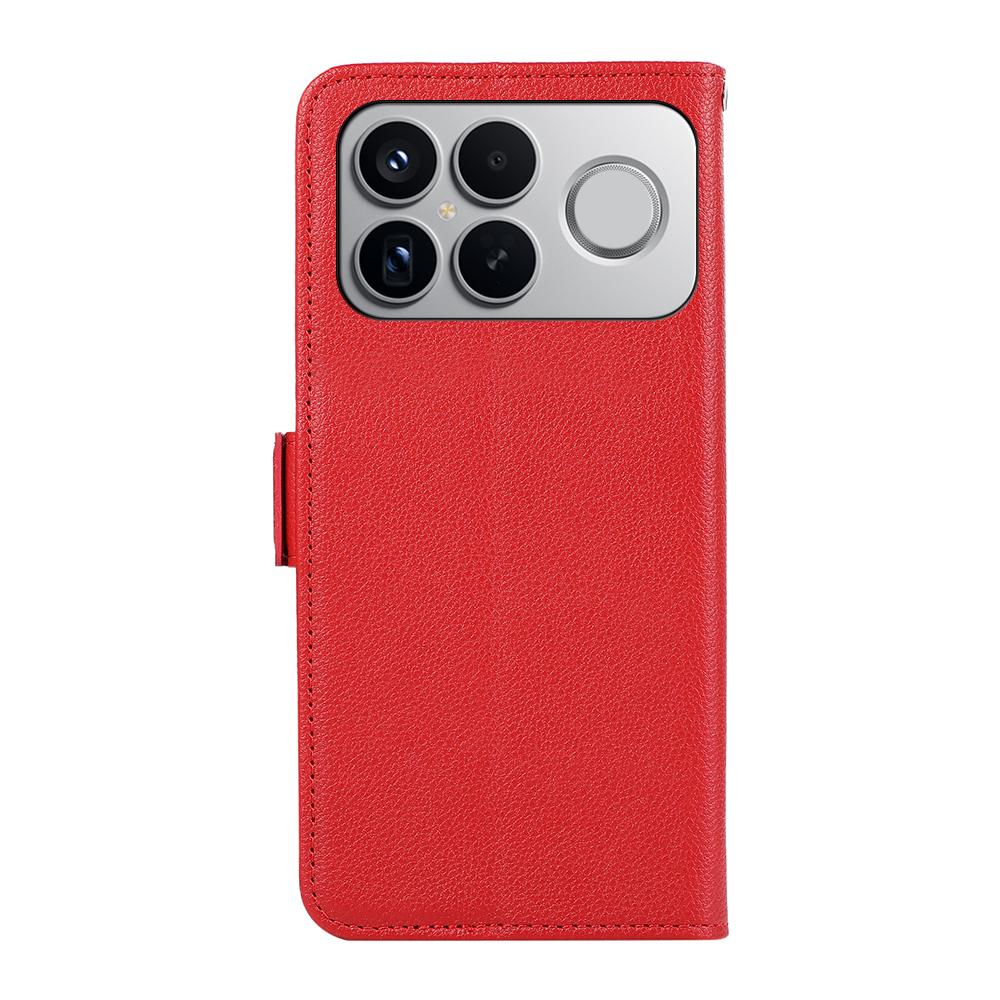 For Redmi K90 Pro Max/Poco F8 Ultra ABEEL Side-Magnetic Litchi Pattern Leather RFID Phone Case(Red)