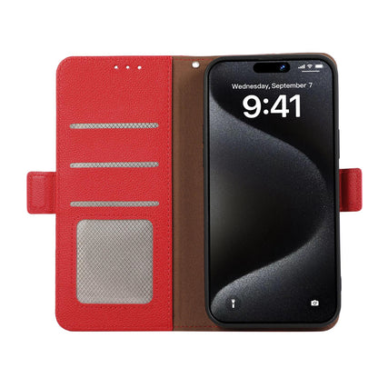 For Redmi K90 Pro Max/Poco F8 Ultra ABEEL Side-Magnetic Litchi Pattern Leather RFID Phone Case(Red)