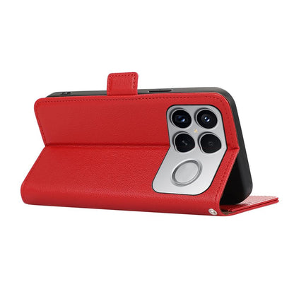 For Redmi K90 Pro Max/Poco F8 Ultra ABEEL Side-Magnetic Litchi Pattern Leather RFID Phone Case(Red)