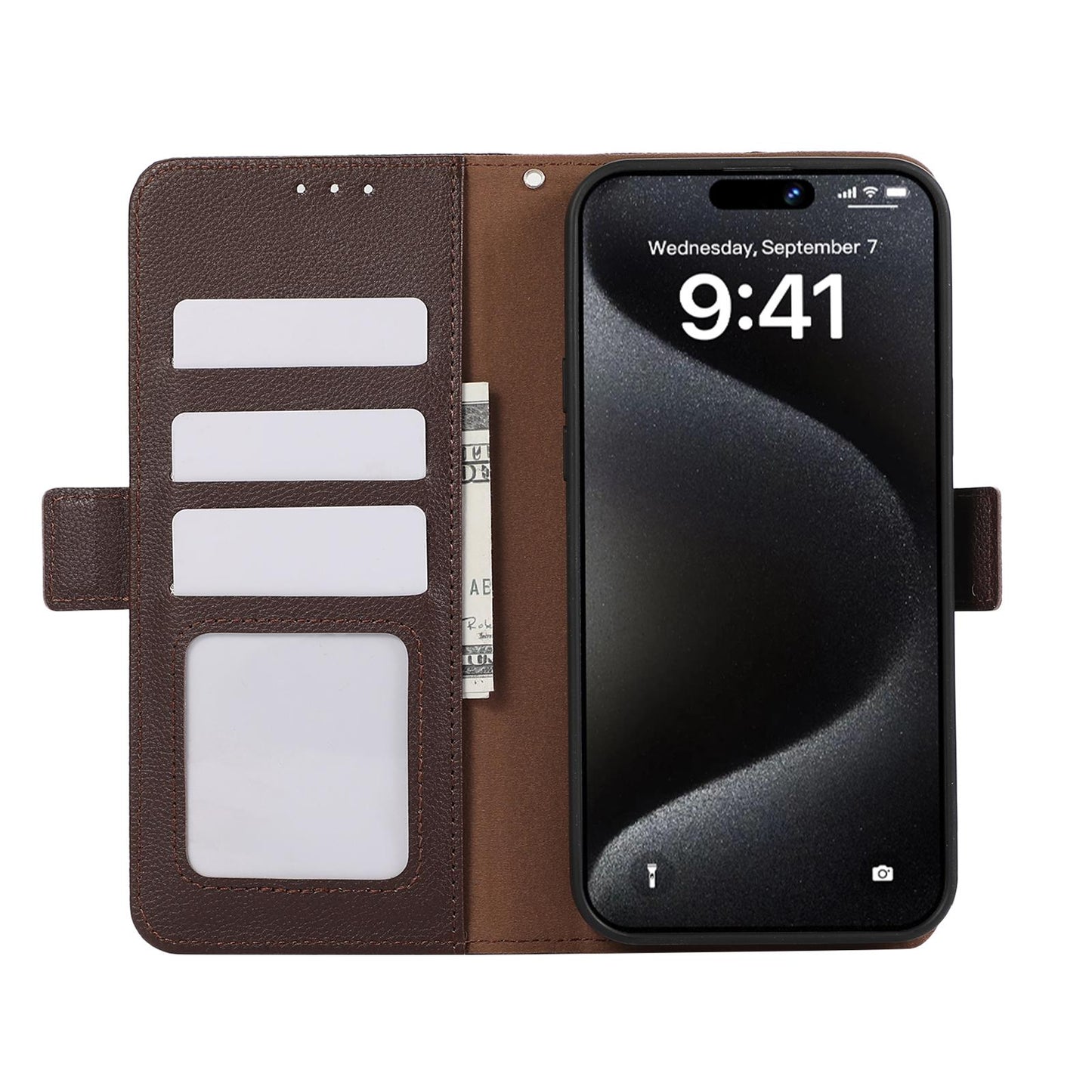 For Redmi K90 Pro Max/Poco F8 Ultra ABEEL Side-Magnetic Litchi Pattern Leather RFID Phone Case(Brown)