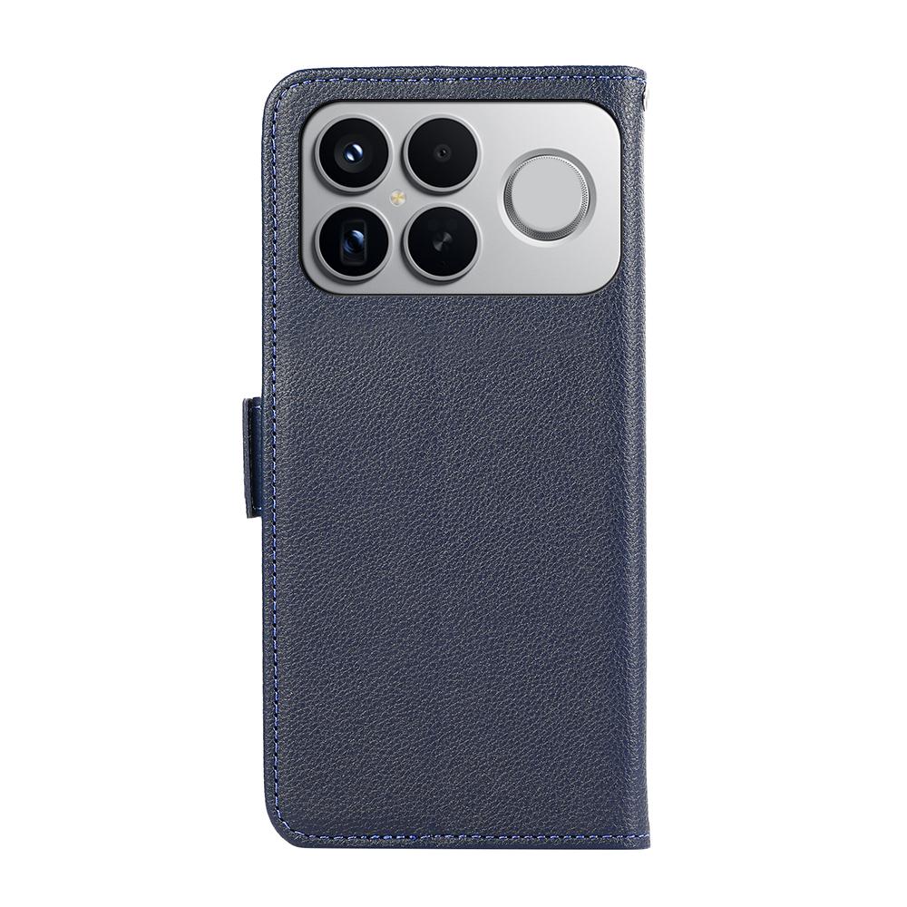 For Redmi K90 Pro Max/Poco F8 Ultra ABEEL Side-Magnetic Litchi Pattern Leather RFID Phone Case(Blue)
