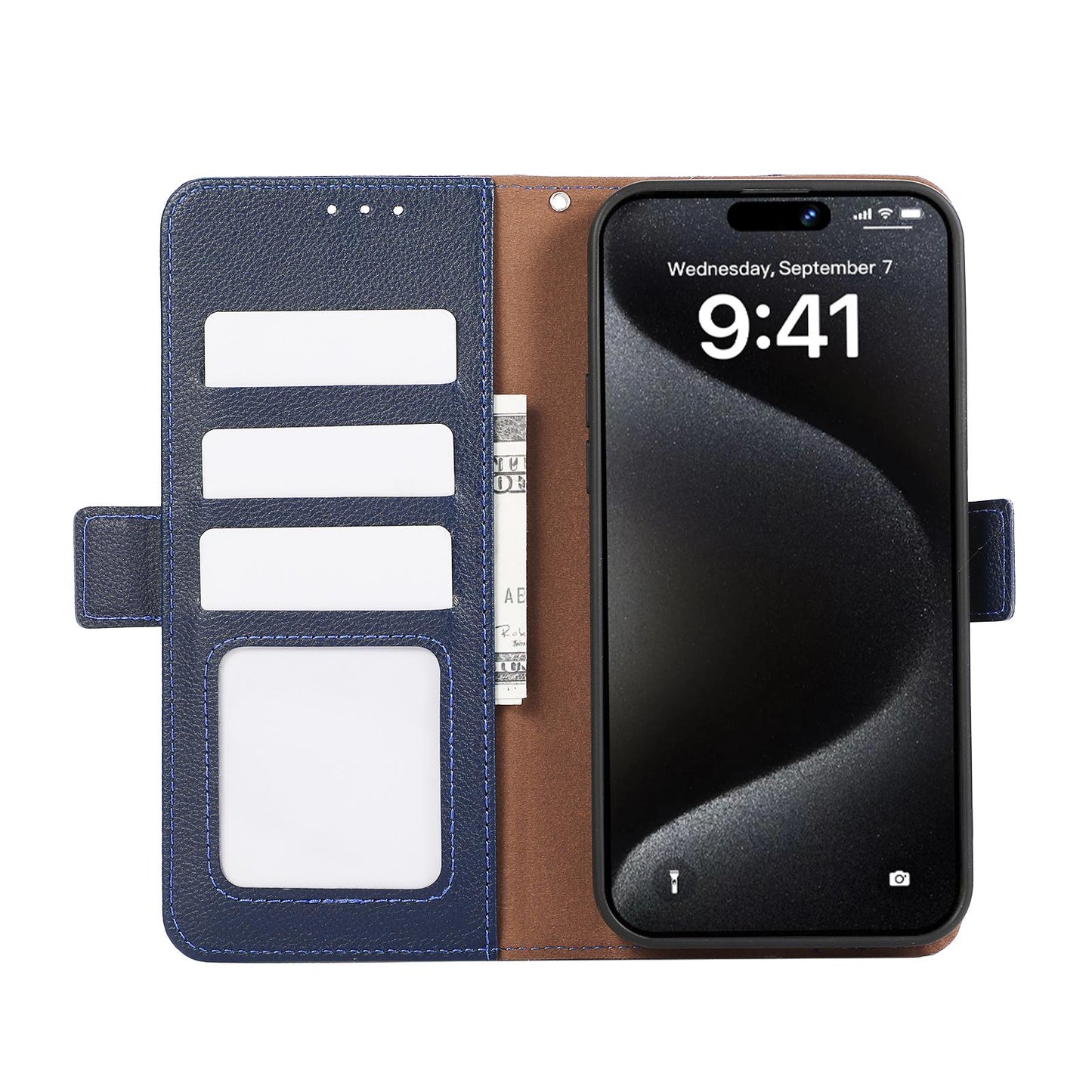 For Redmi K90 Pro Max/Poco F8 Ultra ABEEL Side-Magnetic Litchi Pattern Leather RFID Phone Case(Blue)