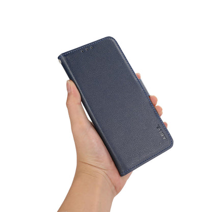 For Redmi K90 Pro Max/Poco F8 Ultra ABEEL Side-Magnetic Litchi Pattern Leather RFID Phone Case(Blue)