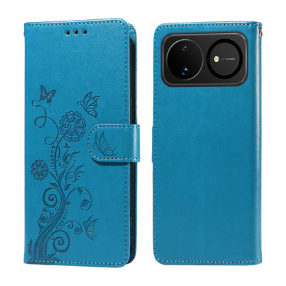 For Huawei nova 16 Embossed Butterfly Flowers Leather Phone Case(Blue)