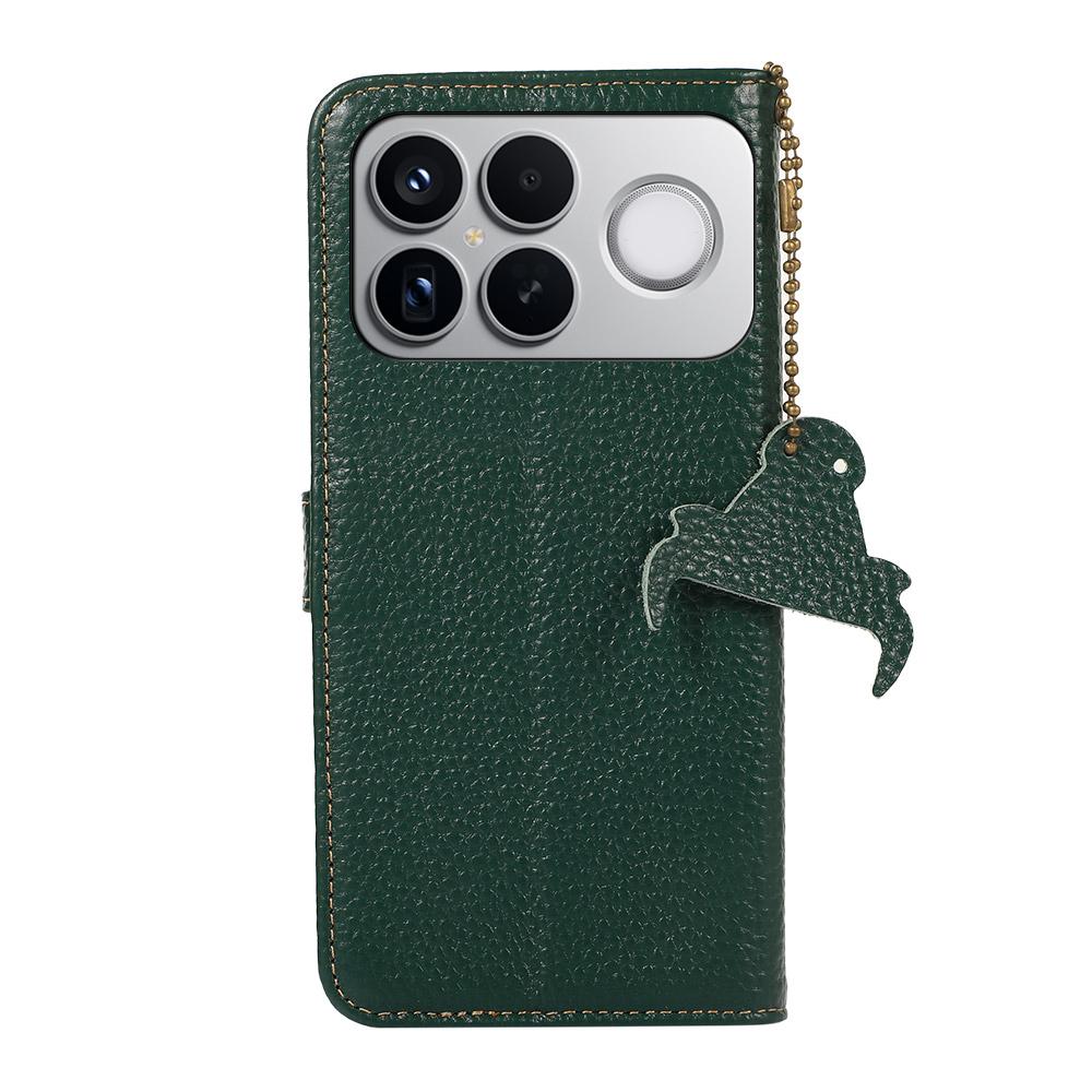 For Redmi K90 Pro Max/Poco F8 Ultra Genuine Leather Litchi Texture RFID Leather Phone Case(Green)