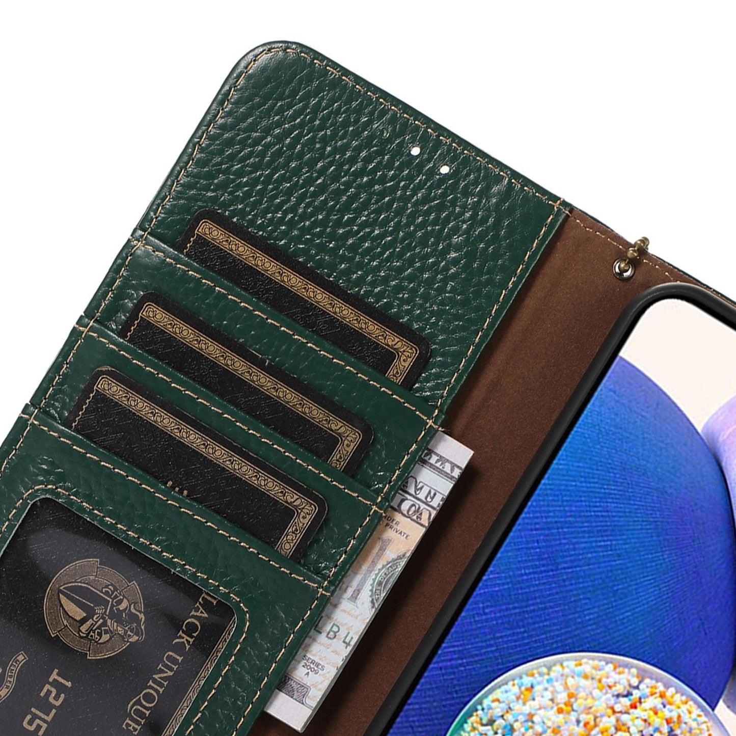 For Redmi K90 Pro Max/Poco F8 Ultra Genuine Leather Litchi Texture RFID Leather Phone Case(Green)