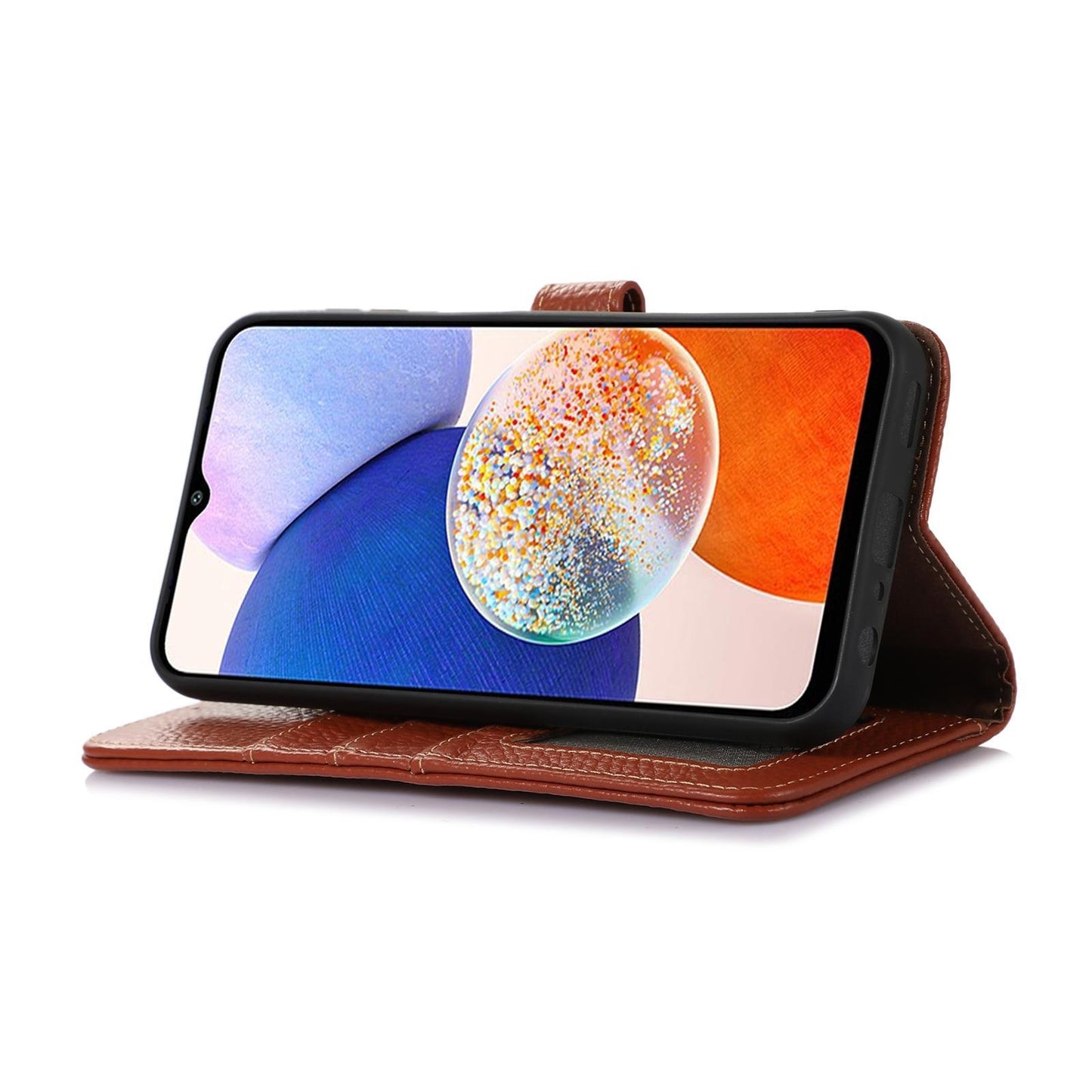 For Redmi K90 Pro Max/Poco F8 Ultra Genuine Leather Litchi Texture RFID Leather Phone Case(Coffee)