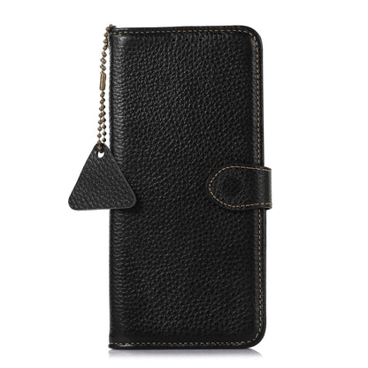For Redmi K90 Pro Max/Poco F8 Ultra Genuine Leather Litchi Texture RFID Leather Phone Case(Black)