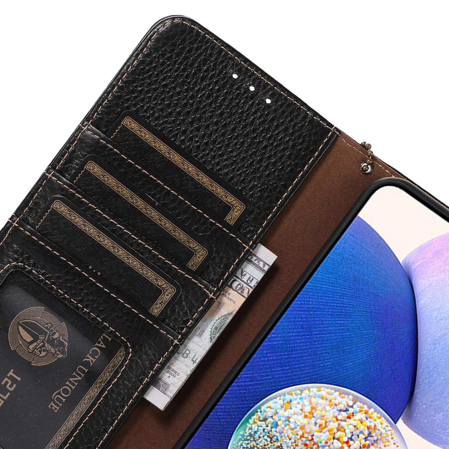 For Redmi K90 Pro Max/Poco F8 Ultra Genuine Leather Litchi Texture RFID Leather Phone Case(Black)