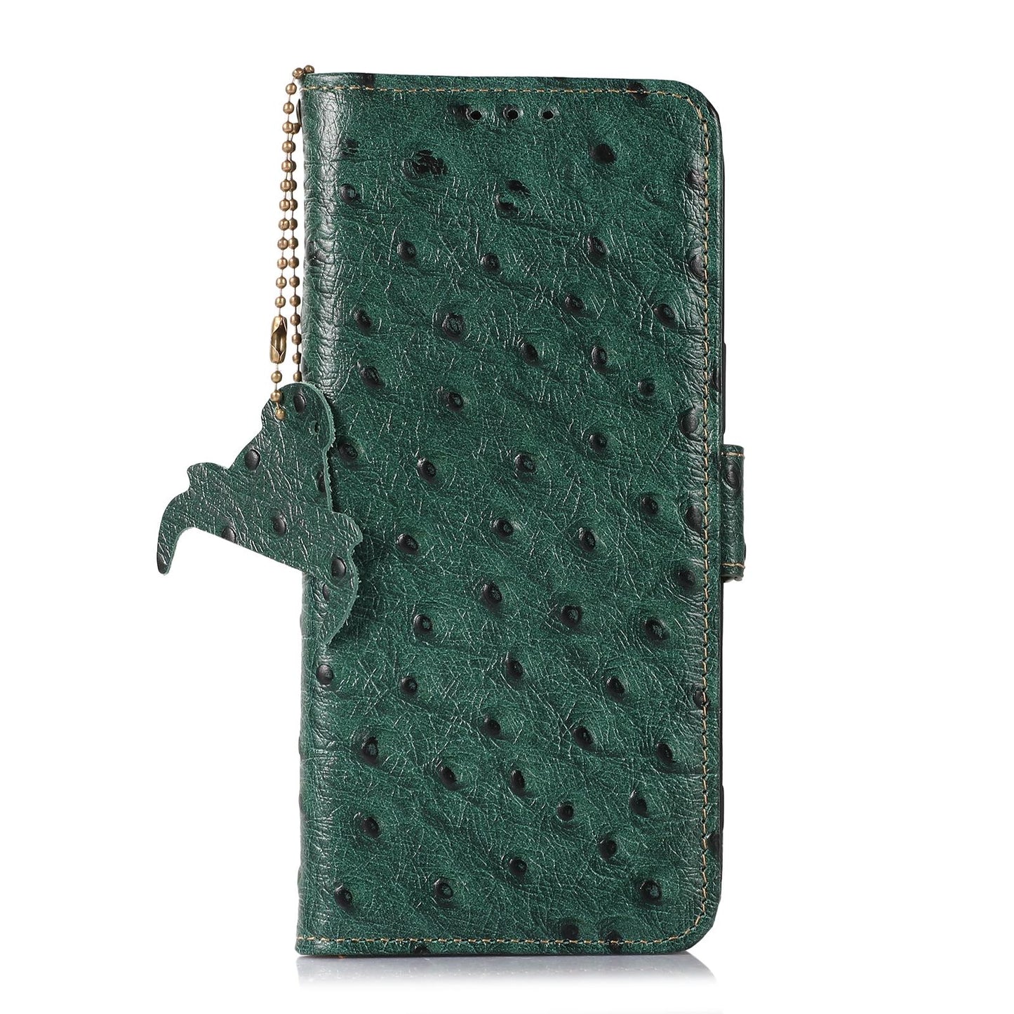 For Redmi K90 Pro Max/Poco F8 Ultra Ostrich Pattern Genuine Leather RFID Phone Case(Green)