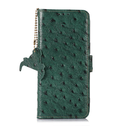For Redmi K90 Pro Max/Poco F8 Ultra Ostrich Pattern Genuine Leather RFID Phone Case(Green)