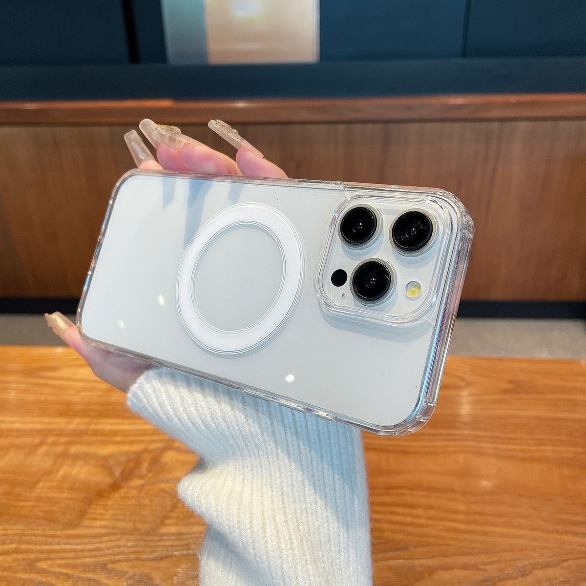For iPhone 17e Clear Acrylic TPU MagSafe Phone Case - Transparent - EDA007079827A