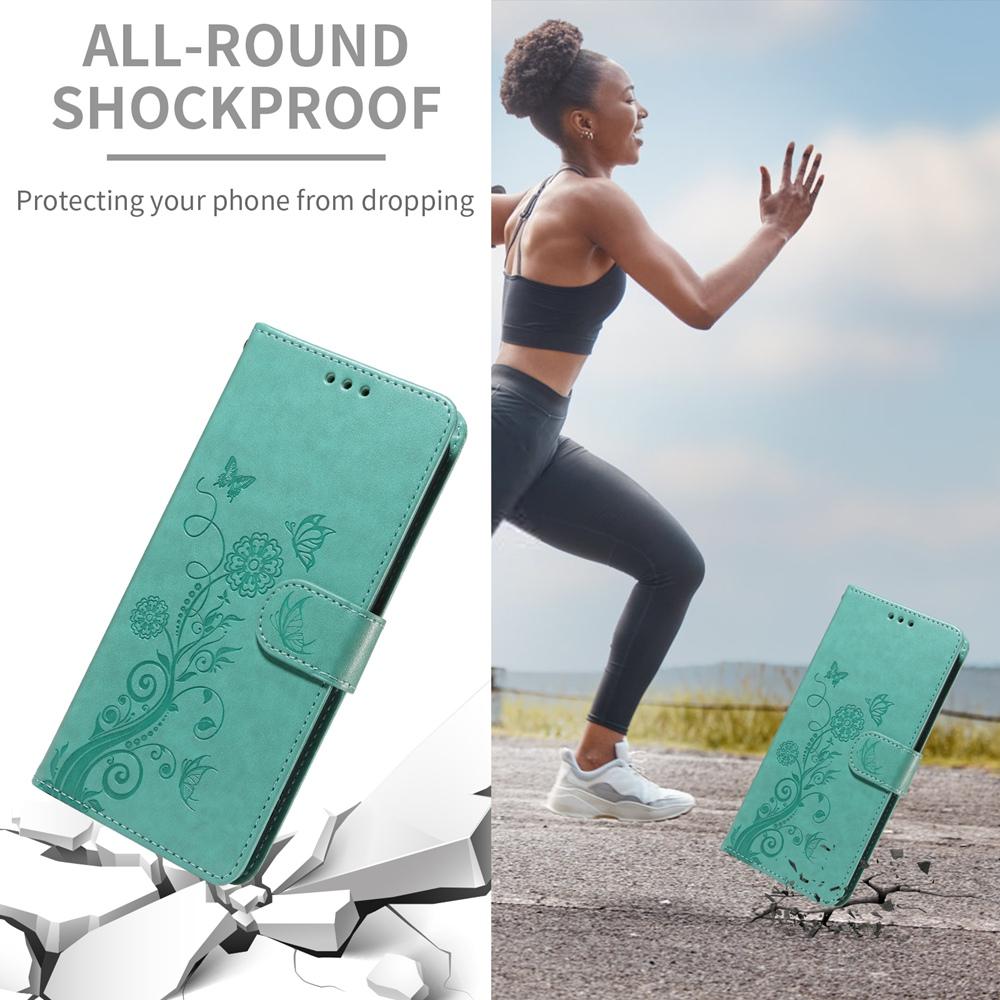 For Redmi K90 Pro Max / Xiaomi Poco F8 Ultra 5G Embossed Butterfly Flowers Leather Phone Case(Green)