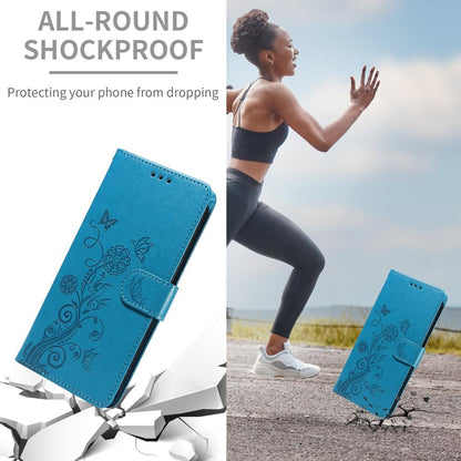 For Redmi K90 Pro Max / Xiaomi Poco F8 Ultra 5G Embossed Butterfly Flowers Leather Phone Case(Blue)