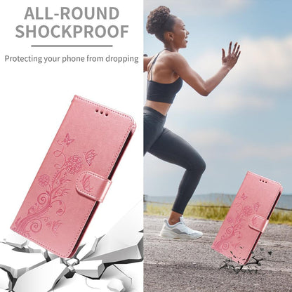 For Redmi K90 Pro Max / Xiaomi Poco F8 Ultra 5G Embossed Butterfly Flowers Leather Phone Case(Rose Gold)