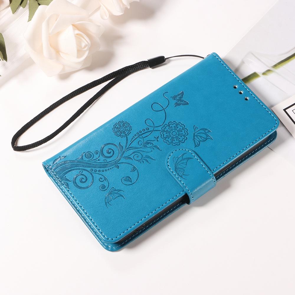 For Redmi Note 17 Pro+ 5G Global 163mm Embossed Butterfly Flowers Leather Phone Case(Blue)