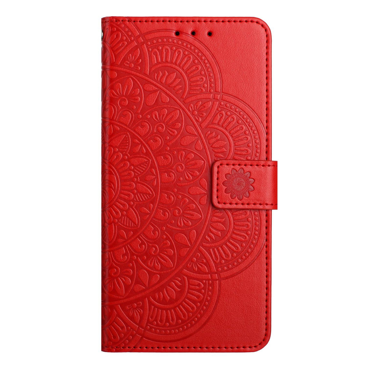 For iPhone 18 Pro Max Flower Embossed Leather Phone Case - Red - EDA007080810A