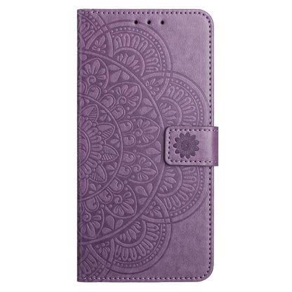 For iPhone 18 Pro Max Flower Embossed Leather Phone Case - Purple - EDA007080810B