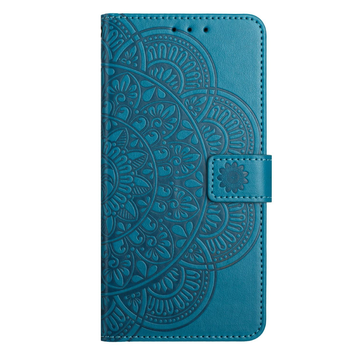 For iPhone 18 Pro Max Flower Embossed Leather Phone Case - Blue - EDA007080810C