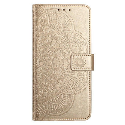 For iPhone 18 Pro Max Flower Embossed Leather Phone Case - Gold - EDA007080810D