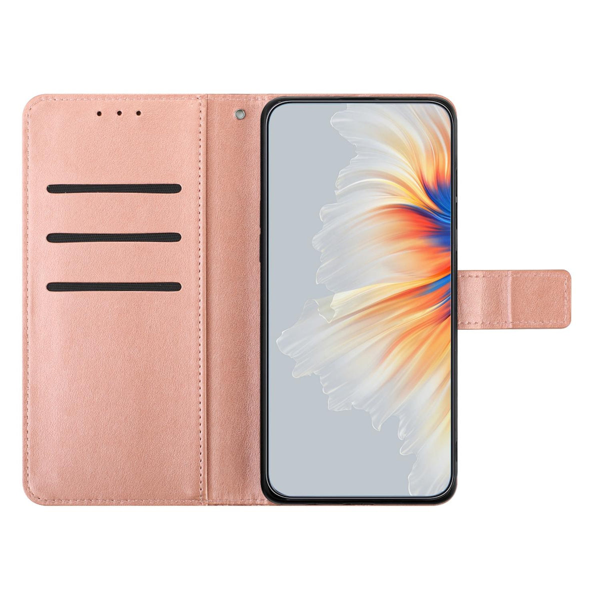 For iPhone 18 Pro Max Flower Embossed Leather Phone Case - Rose Gold - EDA007080810E