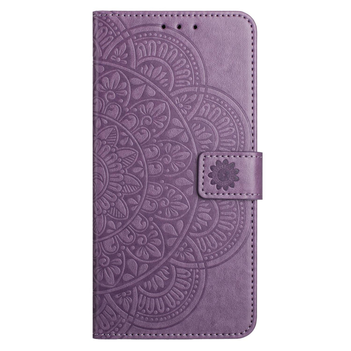 For iPhone 18 Pro Flower Embossed Leather Phone Case - Purple - EDA007080811B